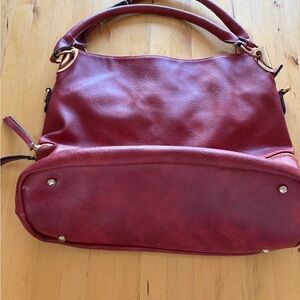 Women's Red Leather Tote Bag - Classic Everyday Carry